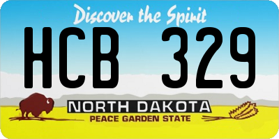 ND license plate HCB329