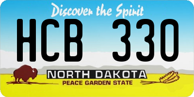 ND license plate HCB330