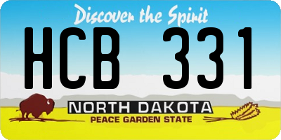 ND license plate HCB331