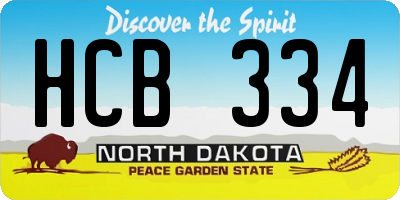 ND license plate HCB334