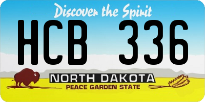 ND license plate HCB336