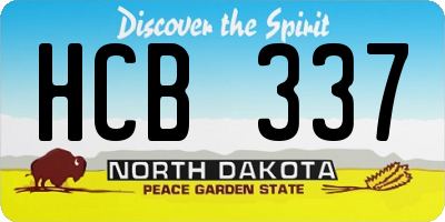 ND license plate HCB337