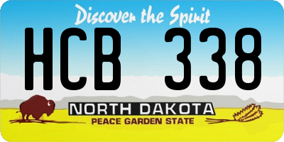 ND license plate HCB338