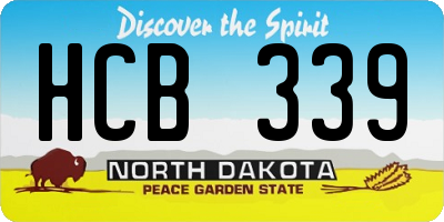 ND license plate HCB339