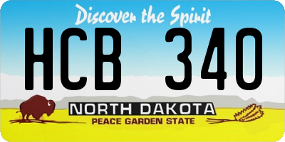 ND license plate HCB340