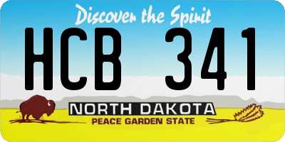 ND license plate HCB341