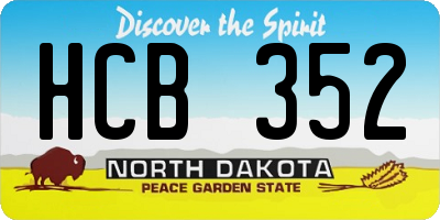 ND license plate HCB352