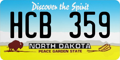 ND license plate HCB359