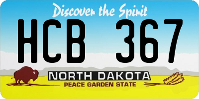 ND license plate HCB367