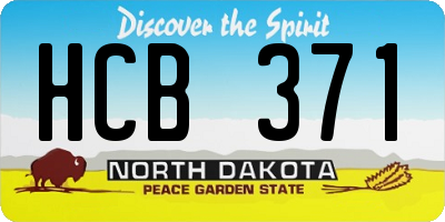 ND license plate HCB371