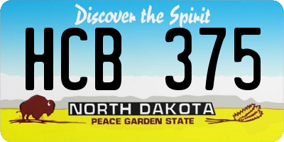 ND license plate HCB375