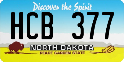 ND license plate HCB377