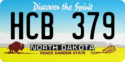 ND license plate HCB379