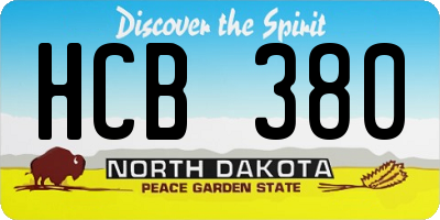 ND license plate HCB380