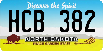 ND license plate HCB382