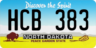 ND license plate HCB383