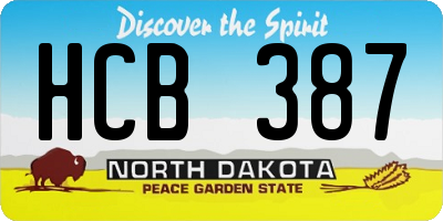 ND license plate HCB387