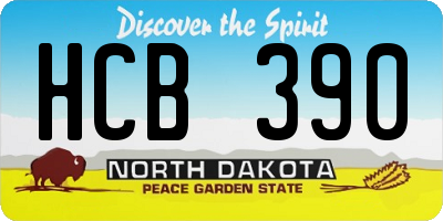 ND license plate HCB390