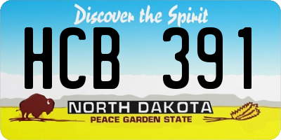 ND license plate HCB391