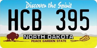 ND license plate HCB395