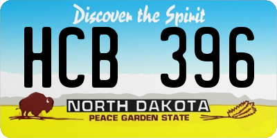 ND license plate HCB396