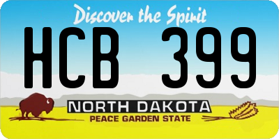 ND license plate HCB399