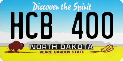 ND license plate HCB400