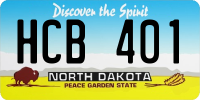 ND license plate HCB401