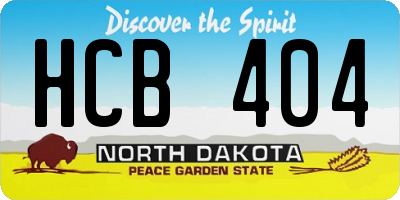 ND license plate HCB404