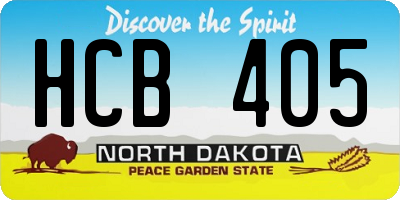 ND license plate HCB405