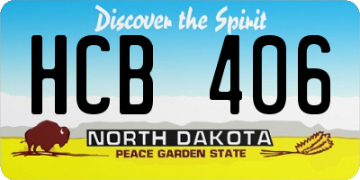 ND license plate HCB406