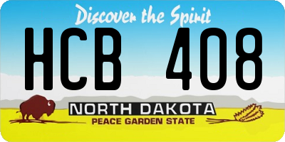 ND license plate HCB408