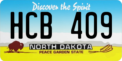 ND license plate HCB409