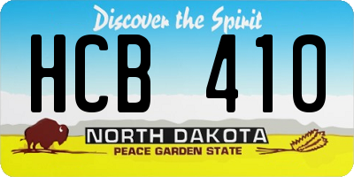 ND license plate HCB410