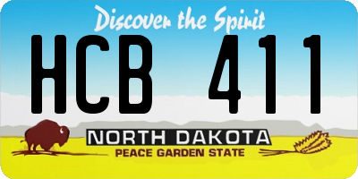 ND license plate HCB411