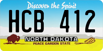 ND license plate HCB412