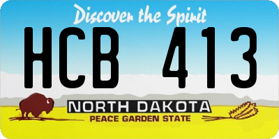 ND license plate HCB413