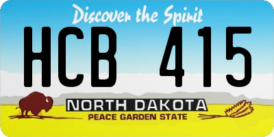 ND license plate HCB415