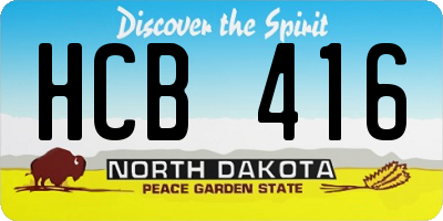 ND license plate HCB416