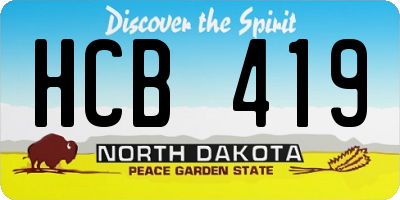 ND license plate HCB419