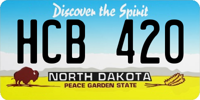 ND license plate HCB420