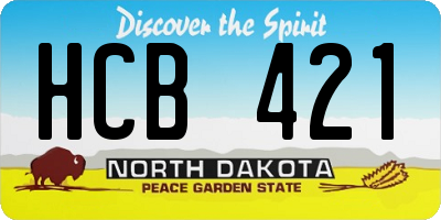 ND license plate HCB421