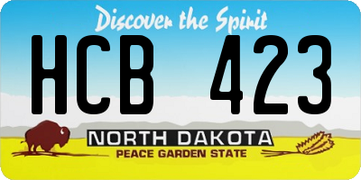 ND license plate HCB423