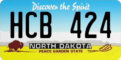 ND license plate HCB424