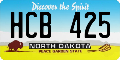 ND license plate HCB425