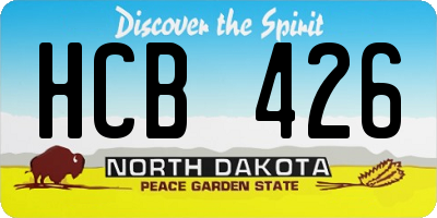 ND license plate HCB426