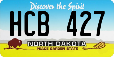 ND license plate HCB427