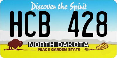 ND license plate HCB428