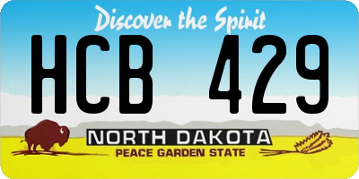 ND license plate HCB429