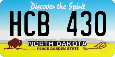 ND license plate HCB430